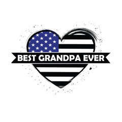 Best Grandpa Ever American Flag Design T-Shirt Poster, Banner, Background vector new.