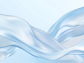 Obraz premium 水色の樹脂の波のようなうねりの背景画像 コスメ背景