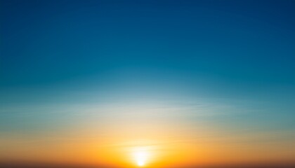 abstract gradient sunrise in the sky with blue and orange natural background