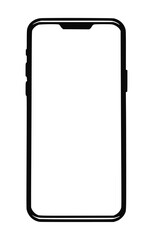 Vector illustration of a modern smartphone with a blank screen, isolated png  transparent background. Realistic png three-dimensional, ideal for mobile app mockups, UI design, and tech presentations.