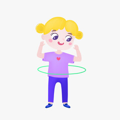 Cute little girl with hula hoop