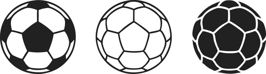 Obraz premium Soccer football ball icon set. Vector illustration