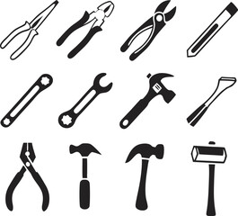 Tools icons set. Instruments signs collection. Vector