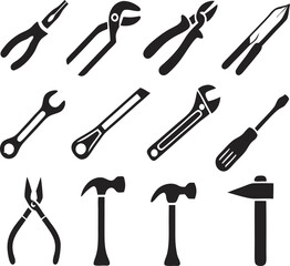 Tools icons set. Instruments signs collection. Vector