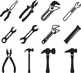 Tools icons set. Instruments signs collection. Vector
