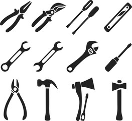 Tools icons set. Instruments signs collection. Vector