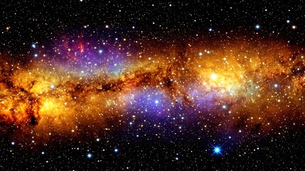 Fototapeta premium Bright stars and cosmic clouds illuminate an expansive night sky