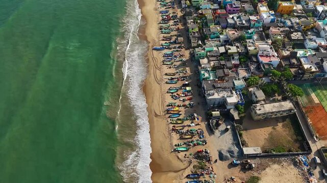 ECR Chennai Beach AERIAL VIEW Drone shots Tamil Nadu Coastline