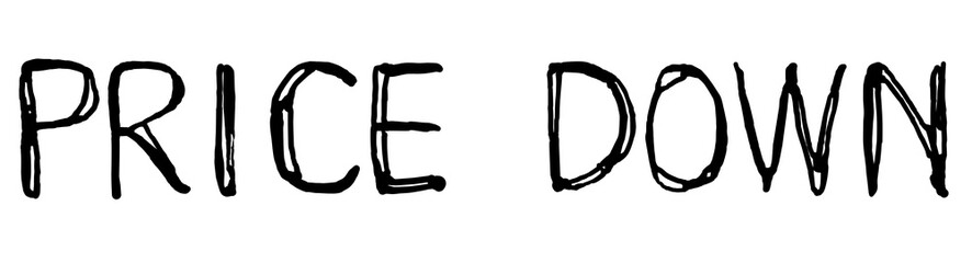 PRICE DOWN　プライスダウン　文字素材