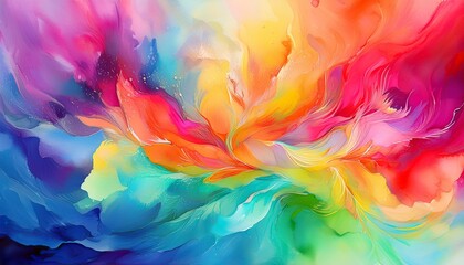 colorful watercolor painting creating abstract background with vibrant colors