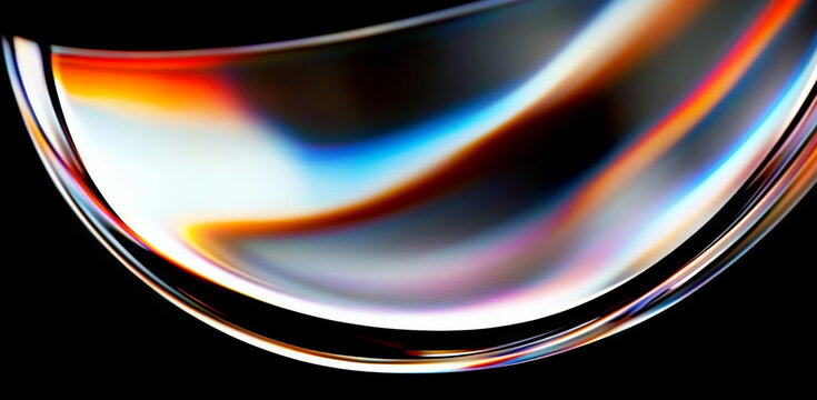 Abstract background, curved shapes, chrome reflections