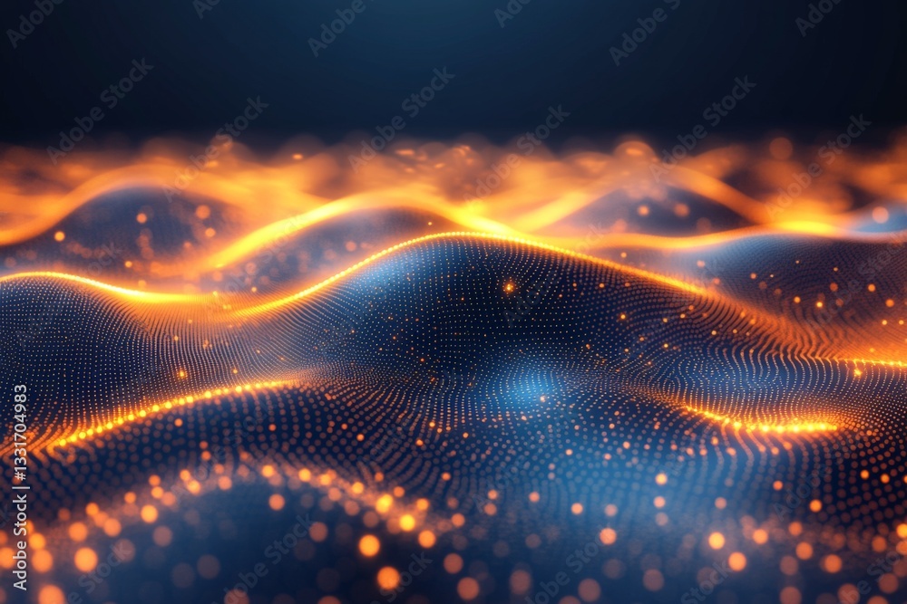 Aufkleber dynamic wave of digital light and color showcasing vibrant energy patterns at night