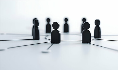 Abstract representation of connected figures symbolizing teamwork