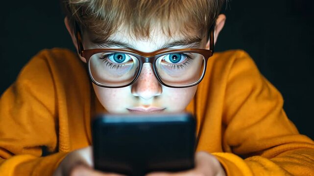 A child fixates on a smartphone, showcasing the effects of social media fatigue and tech overload