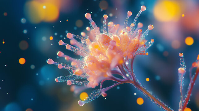 abstract underwater flower with bubbles