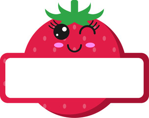 name tag label strawberry fruit