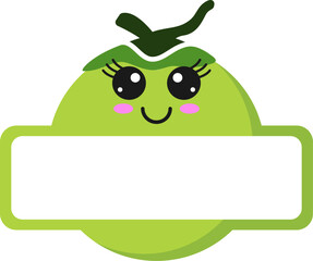 name tag label coconut fruit