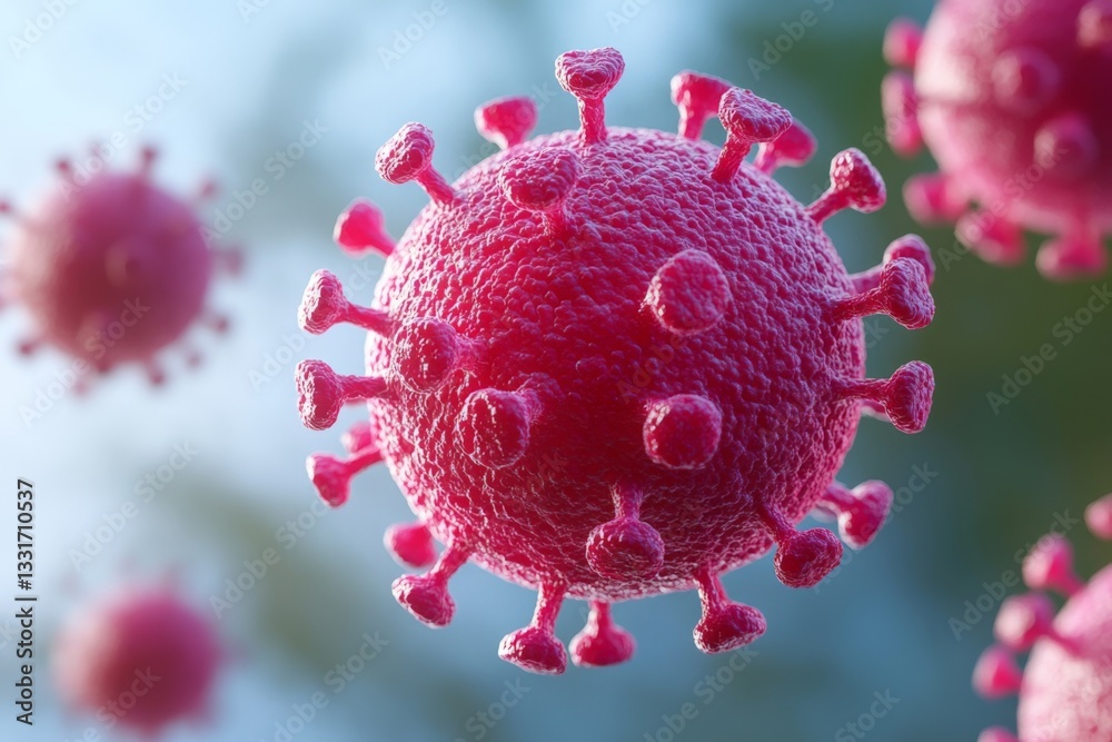 Aufkleber microscopic view of a virus highlighting its structure and features during a scientific study