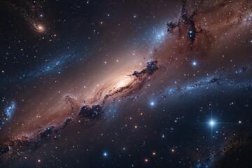 Fototapeta premium Nebula in Deep Space with Stars and Galaxy Background