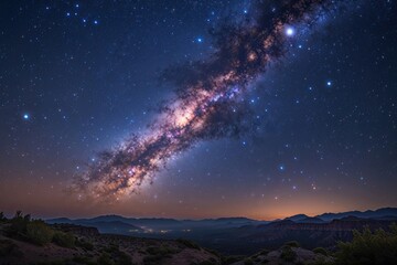 Naklejka premium Twilight Reflections in the Stellar Fields of the Galaxy at Night