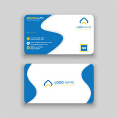 Blue and Yellow Business card design template