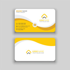 Yellow and White Business card design template