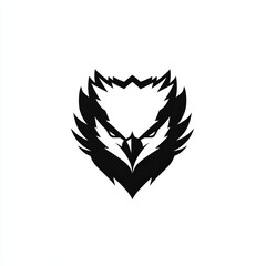 Fototapeta premium Abstract Black and White Eagle Head Illustration