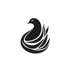 Fototapeta premium Abstract Black Bird Illustration Minimalist Design