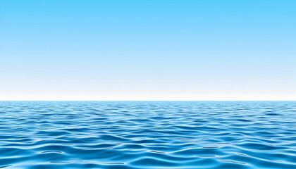 Obraz premium Tranquil ocean surface meeting a clear sky