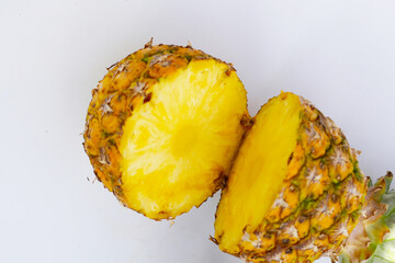 Ripe pineapple slices, Fresh fruit