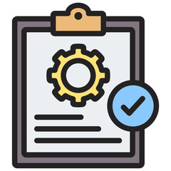 Checklist Flat Outline Icon