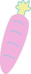 Pink carrot style cartoon.