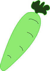 vector illustration of a green carrot 