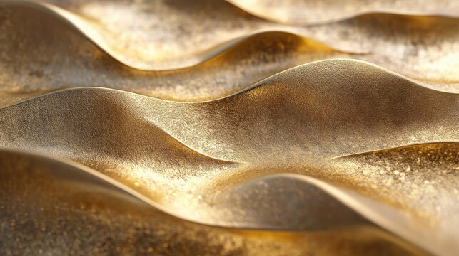 Abstract image showing golden rippled surfaces gently undulating across the frame