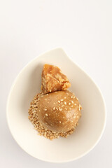 tilgud laddu, or seasame seeds and jaggery laddu made during the festival of sankranti