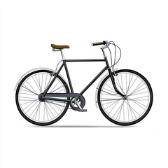 Fototapeta premium Classic Black Bicycle Illustration on White