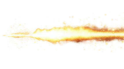 Realistic fire effect with sparks flying on transparent background
