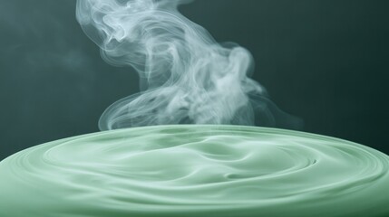 Swirling green liquid creates mesmerizing patterns, evoking sens