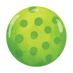 Pickleball ball illustration vector, pickleball clip art, clip art pickleball, hand drawn watercolor painting style, isolated on white background
