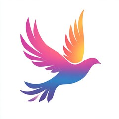 Fototapeta premium Colorful Gradient Bird in Flight, Vector Illustration