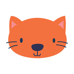 Cute Cat Character Face Illustration