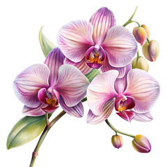 Obraz premium Elegant Pink Orchid Flower Illustration Botanical Art Print