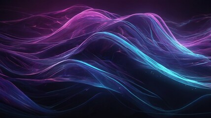 Obraz premium A Mesmerizing Dance Of Ethereal Purple And Blue Light Waves Flowing Across A Dark Canvas, Creating A Dreamlike And Calming Atmosphere