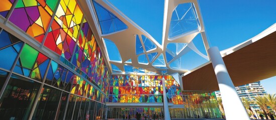 Vibrant Glass Facade of Modern Architecture