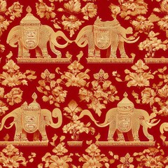 Obraz premium Seamless Seamless Pattern Scene Gold Saddle Patterns