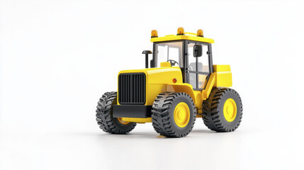 Fototapeta premium bright yellow junior steamroller with large tires and lights, perfect for playful construction scenes