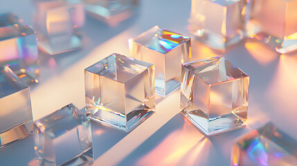 abstract glass cubes