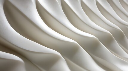 White Wavy Surface Forms Abstract Curvilinear Patterns With Shadow