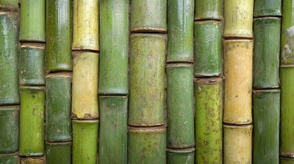 Obraz premium Green Bamboo Texture, Seamless Pattern, Wallpaper Background, Oriental Design, Natural Material