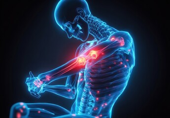 Joint Pain in Elbow - Detailed 3D Medical Illustration of Human Skeleton